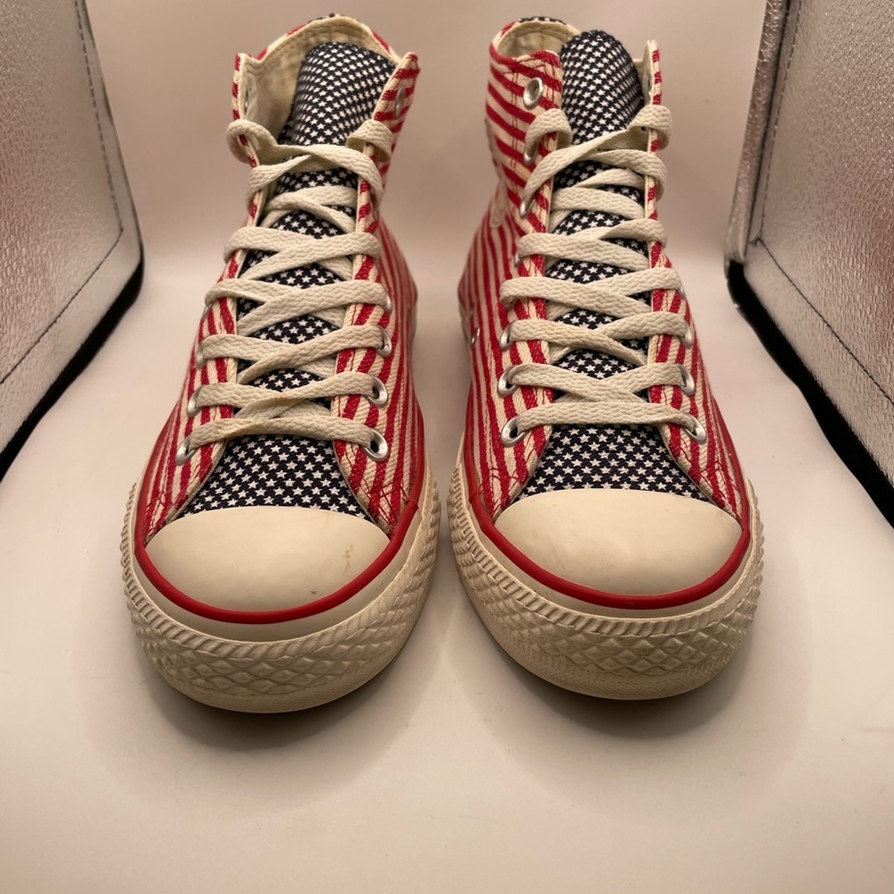 Converse All Star Red and White Striped High-Top Sneakers size 9 women - Picture 5 of 9